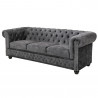 Pohovka Chesterfield - šedý samet  Sedací soupravy 41215