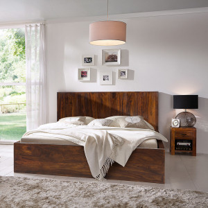 Dřevěná postel Singapur 180x200 hnědá masiv palisandr VÝPRODEJ  Postele MH1078W