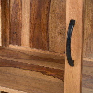 Široká vitrína Payton přírodní masiv palisandr VÝPRODEJ  Vitríny MH1058W