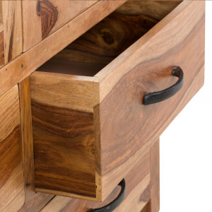 Široká vitrína Payton přírodní masiv palisandr VÝPRODEJ  Vitríny MH1058W