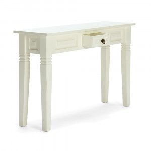 Bílý konzolový stolek 120 cm Catalina masiv borovice  Konzolové stolky MH1386W