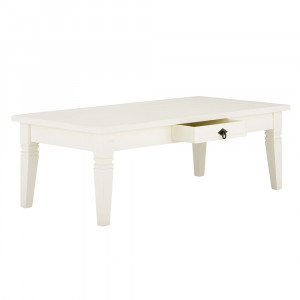 Bílý konferenční stolek Catalina masiv borovice  Konferenční stolky MH1387W
