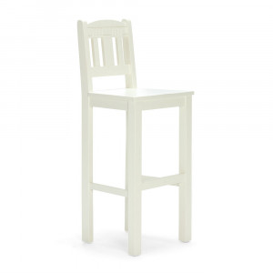 Bílá barová židle z masivu Catalina - VÝPRODEJ  Barová židle MH1392W
