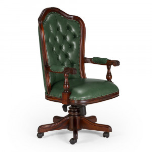 Anglická kancelářská židle Windsor zelená masiv mahagon Windsor Kancelářské židle MH0941W