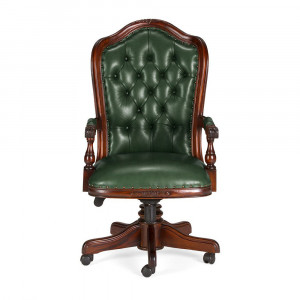 Anglická kancelářská židle Windsor zelená masiv mahagon Windsor Kancelářské židle MH0941W