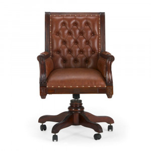 Anglické kancelářské křeslo kožené Windsor mahagon Windsor Kancelářské židle MH0944W