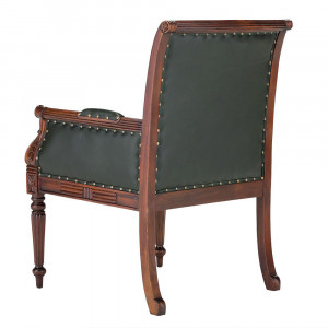 Kožené křeslo s područkami Windsor zelená masiv mahagon Windsor Kancelářské židle MH0946W