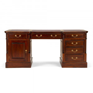 Psací stůl Windsor 160 cm hnědá kůže masiv mahagon Windsor Pracovní a psací stoly MH0937W