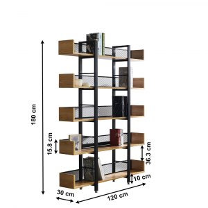 Regál Katnis s pěti policemi - černý  Regály MH3030150