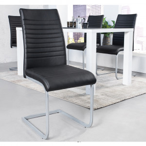 Jídelní židle z umělé kůže, černá Melon  Jídelní židle MH393800