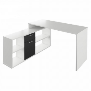 Rohový psací stůl Mickey I - bílo/černý KANCL Pracovna MH1916100