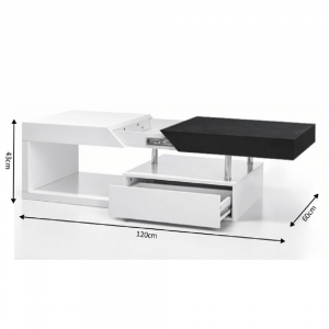 Konferenční stolek Mora - bílý lesk Falcon Konferenční stolky MH2057220