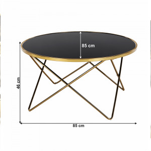 Konferenční stolek Rumie - gold chrom/černá Falcon Konferenční stolky MH2766760