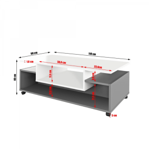 Konferenční stolek Mora - bílá/grafit Falcon Konferenční stolky MH2380150