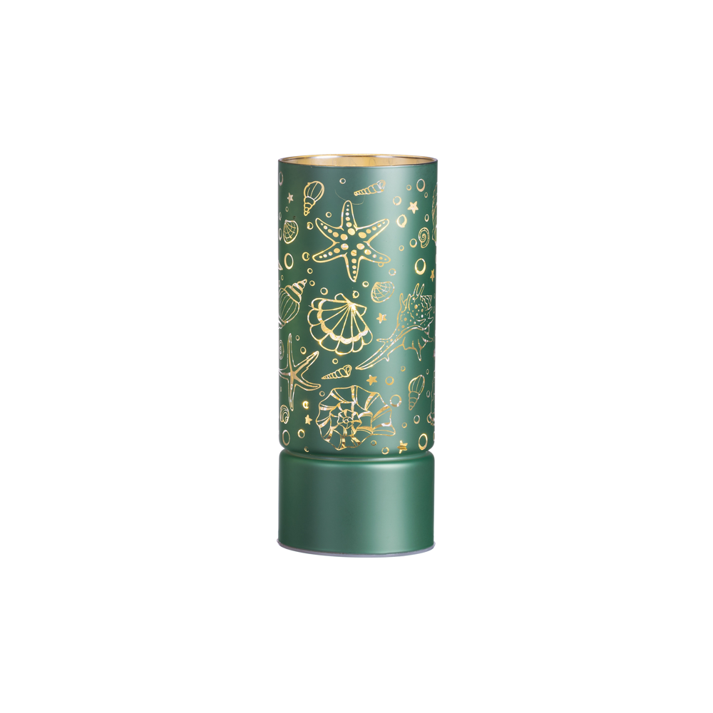 Skleněná lucerna 15LED Verona zelená - VÝPRODEJ Verona Dekorace MH67454I