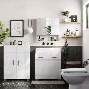 Koupelnová skříňka se zrcadlem VASAGLE - BBK122W01  Koupelnové skříňky BBK122W01