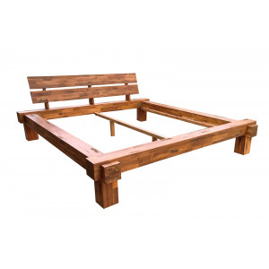 Dřevěná postel z masivu Leyla akácie 160x200  Dvoulůžkové manželské postele STM-345733