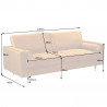 Sametová pohovka Cozy 220 cm žlutá  Sedací soupravy 41072