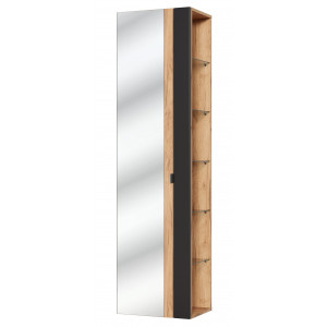 Vysoká závěsná skříňka se zrcadlem Capri černá 803 Capri Nástěnné skříňky CAPRI COSMOS 803