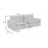 Sametová pohovka Velvet 220 cm šedá  Sedací soupravy 39846