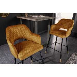 Barová židle Parise horčicově žlutá – sada 2 kusů  Barová židle MH415160