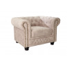Chesterfield křeslo 105 cm sametová šampaňská  Křesla 42312