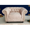 Chesterfield křeslo 105 cm sametová šampaňská  Křesla 42312