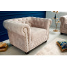 Chesterfield křeslo 105 cm sametová šampaňská  Křesla 42312
