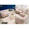 Chesterfield křeslo 105 cm sametová šampaňská  Křesla 42312