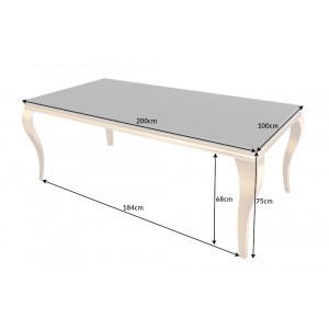 Elegantní jídelní stůl Baroque 200 cm opál  Jídelní stoly MH423130