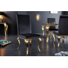 Elegantní židle Modern Barock černý samet – sada 2 kusů  Jídelní židle 42316