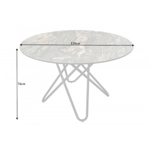 Kulatý jídelní stůl Elypse 120 cm keramika kamenný dekor  Jídelní stoly MH423680