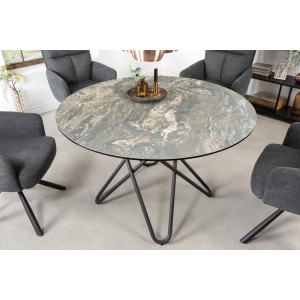 Kulatý jídelní stůl Elypse 120 cm keramika kamenný dekor  Jídelní stoly MH423680