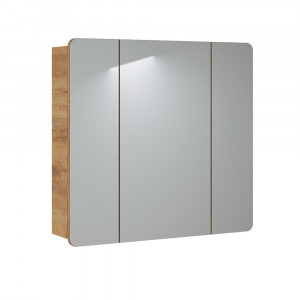 Závěsná koupelnová skříňka se zrcadlem Aruba 843 zlatý dub 80 cm  Nástěnné skříňky ARUBA 843 -80CM FSC