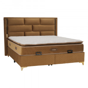 Stylová boxspringová postel 180x200 Goldie světlehnědá  Boxspring postele MH03408770