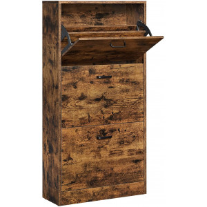 Hnědý botník VASAGLE s výklopnými dvířky LBC030X01  Botníky LBC030X01