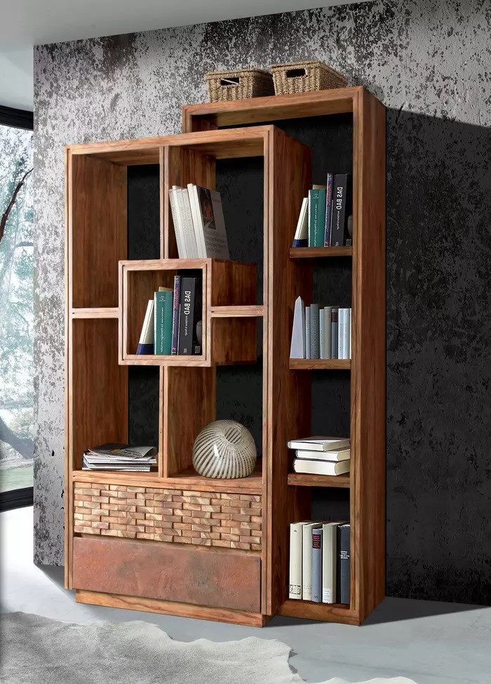 Dřevěná knihovna Brick z masivního palisandru - VÝPRODEJ Brick Nábytek MH2124-KW