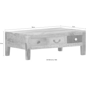Dřevěný konferenční stolek Puno z masivního mangového dřeva - VÝPRODEJ Puno Nábytek MH60671/5