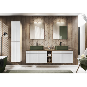 Koupelnová sestava Isabell white 180cm + 2x umyvadlo + 2xzrcadlo  Koupelnové skříňky ICONW180
