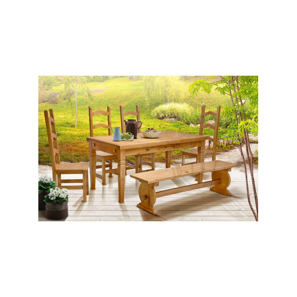 Dřevěný masivní jídelní stůl 200x100 Hacienda - VÝPRODEJ  Jídelní stoly F0HAC-048