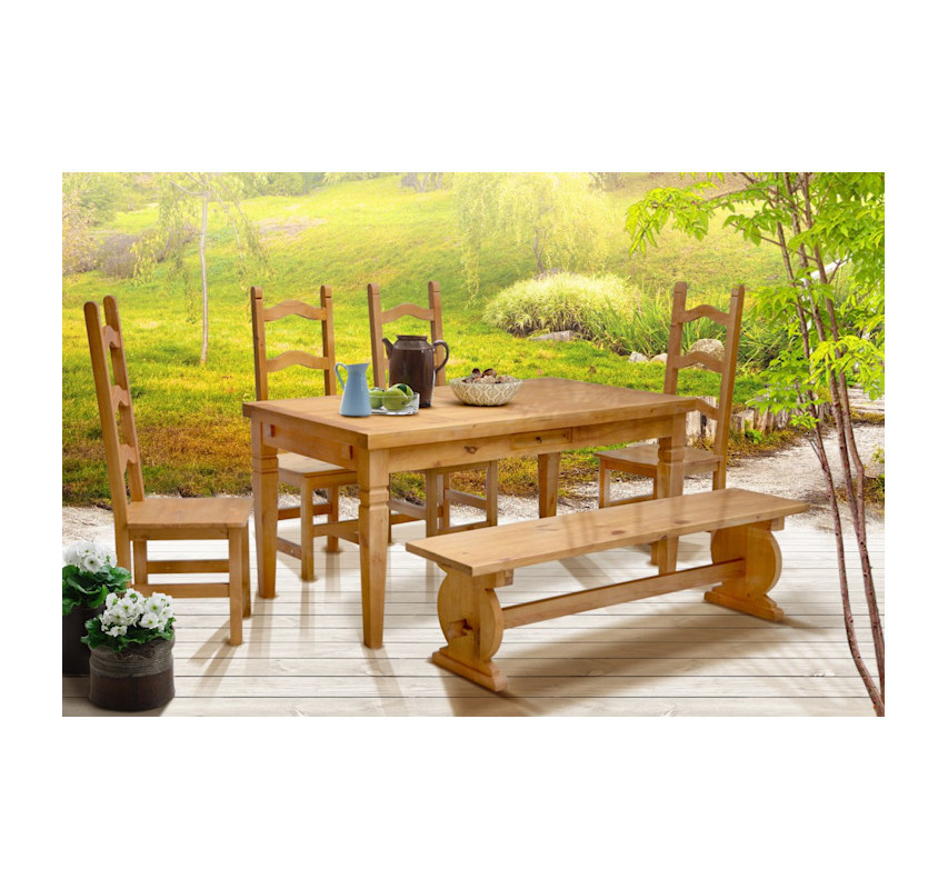 Dřevěný masivní jídelní stůl 200x100 Hacienda - VÝPRODEJ  Jídelní stoly F0HAC-048