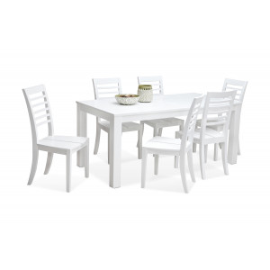 Jídelní stůl z masivní akácie Anaisa bílý - VÝPRODEJ  Jídelní stoly MHTEK-008