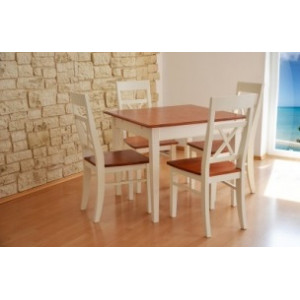 Jídelní stůl medový Gotland bílý 90x90 - VÝPRODEJ Cannes Jídelní stoly GOL-005sw