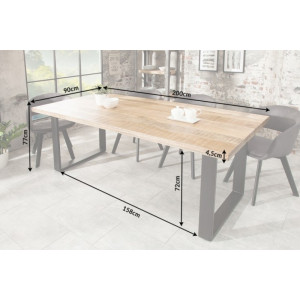 Designový jídelní stůl z masivu Iron Craft Mango 160cm 45mm  Jídelní stoly 38656