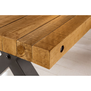 Jídelní stůl Thor X Vintage Brown 200 cm masiv borovice 8cm tloušťka desky  Jídelní stoly 38461