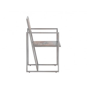 Industriální křeslo XXL United dřevo a kov - VÝPRODEJ  Jídelní židle MH01499X