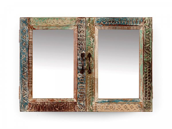 Barevná skříňka z masivu se zrcadlem Oceania - VÝPRODEJ  Koupelnové skříňky MH1315WX