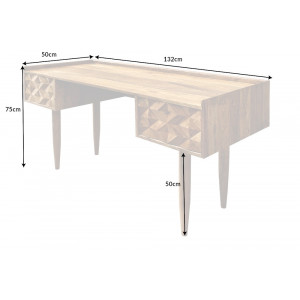 Psací stůl Alpine 130 cm masiv akácie honey  Pracovní a psací stoly 43738