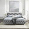 Postel Modern Barock 180x200cm šedá samet  Postele 41439