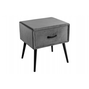 Noční stolek Sixties 36 CM tmavě šedý samet  Noční stolky 41018